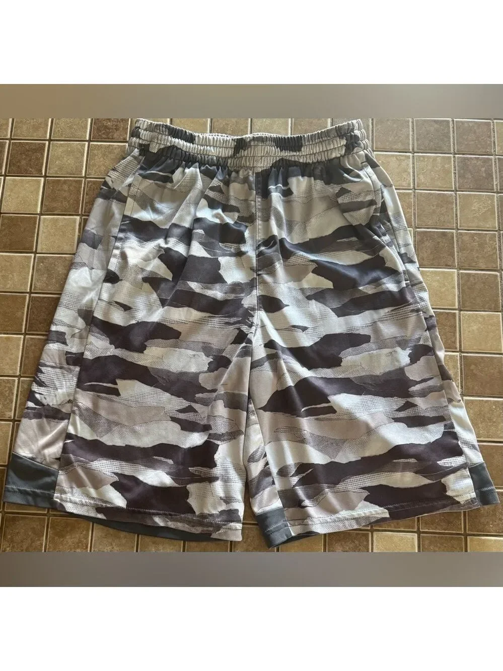 Boys Adidas Gray and Black Athletic Shorts
